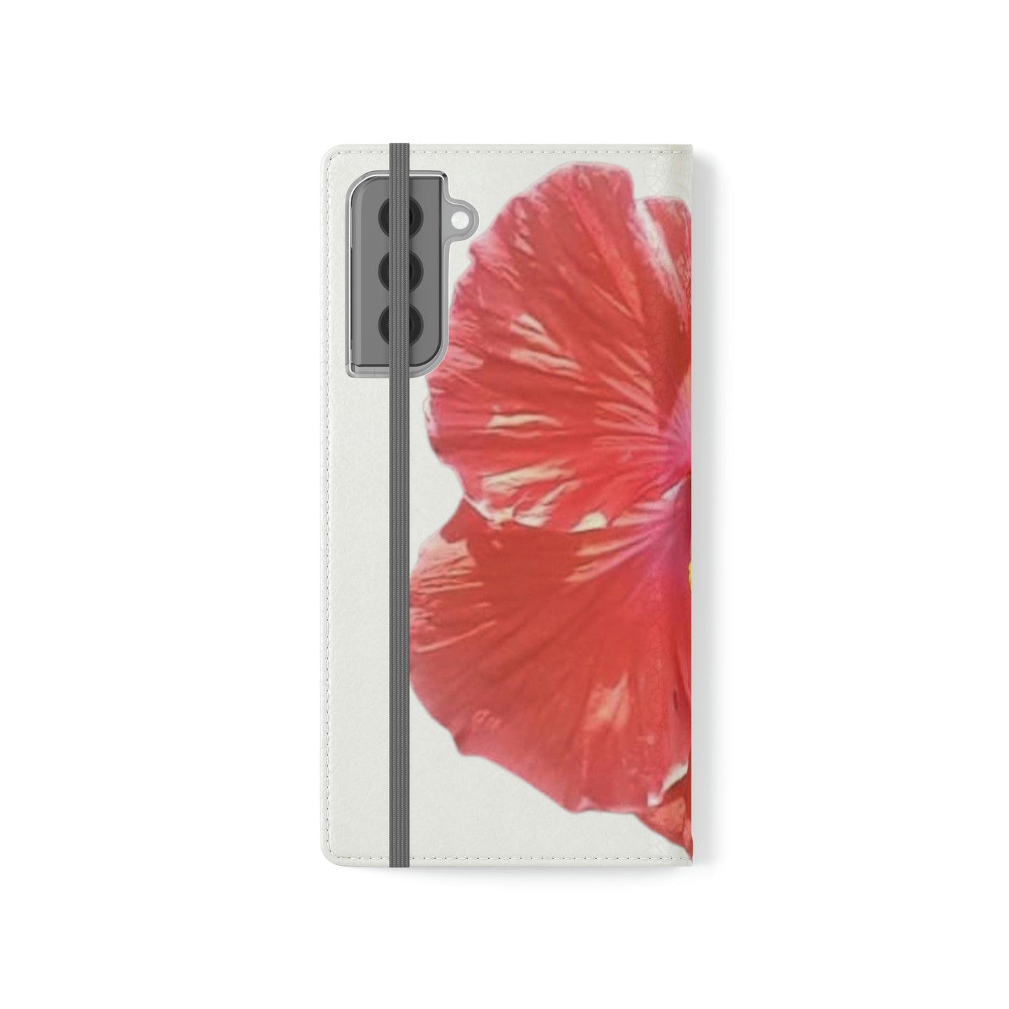 Peach Hibiscus White Background | Folio Phone Case | High Bloom Collection | Life By Ortavia