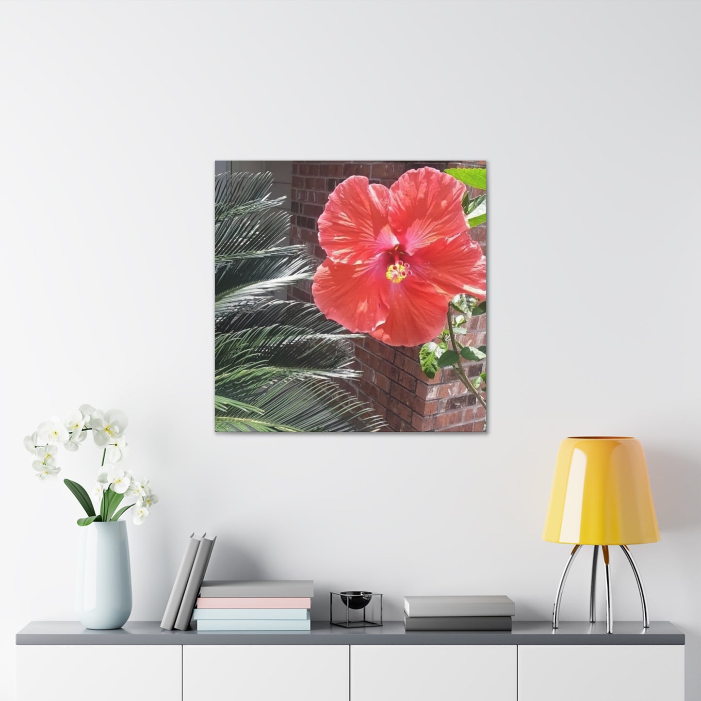 Art Prints & Wall Art, Gallery Canvas with Peach Hibiscus Flower