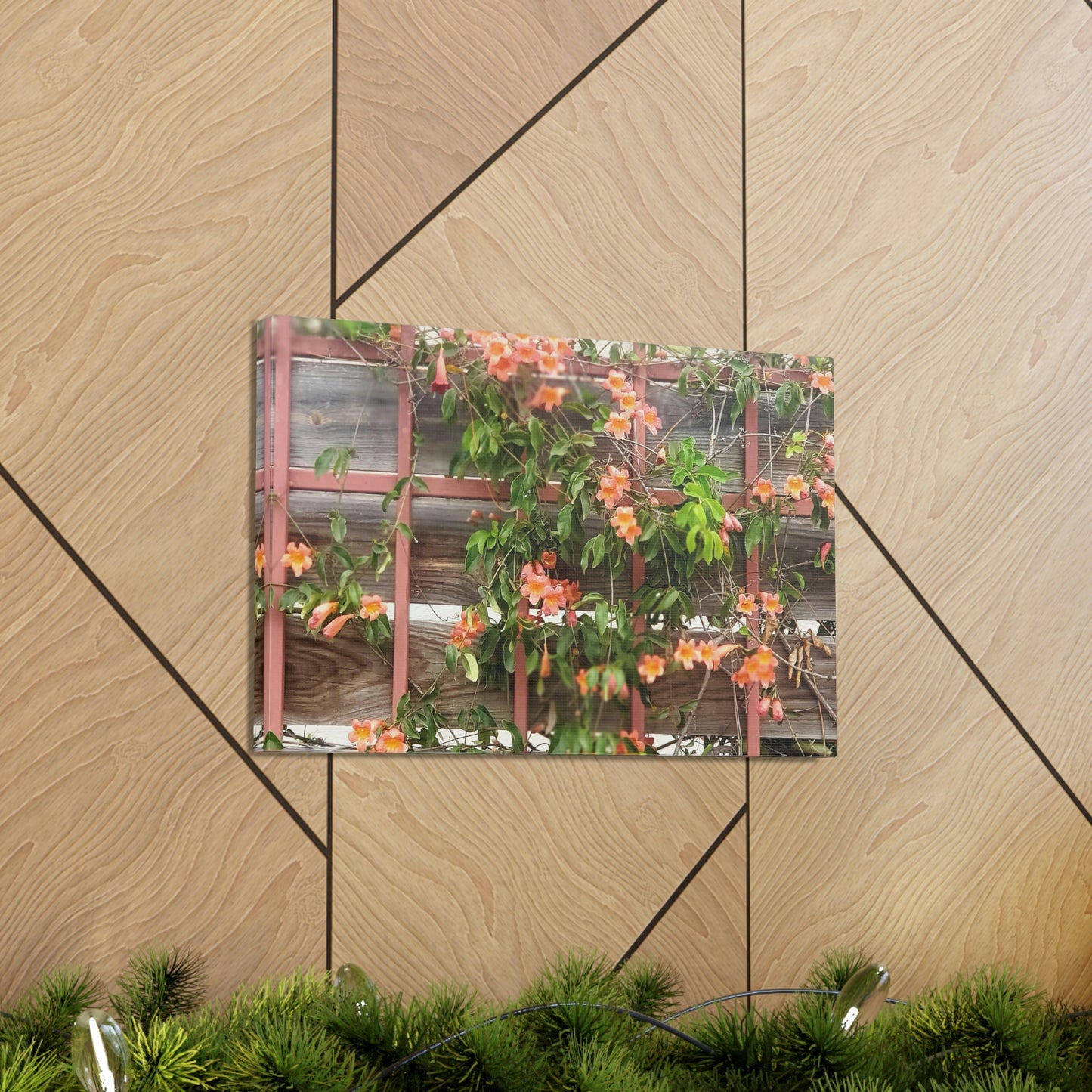Flowers On A Rugged Fence | Wall Art Canvas | High Bloom Collection | Life By Ortavia