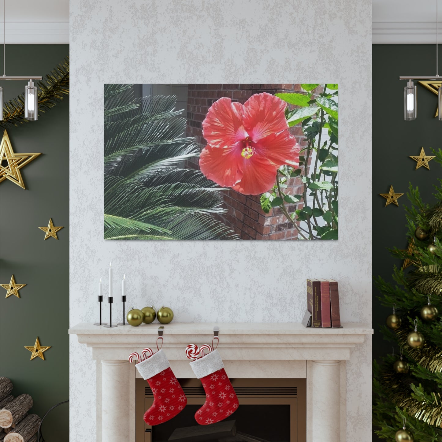 Art Prints & Wall Art, Gallery Canvas with Peach Hibiscus Flower