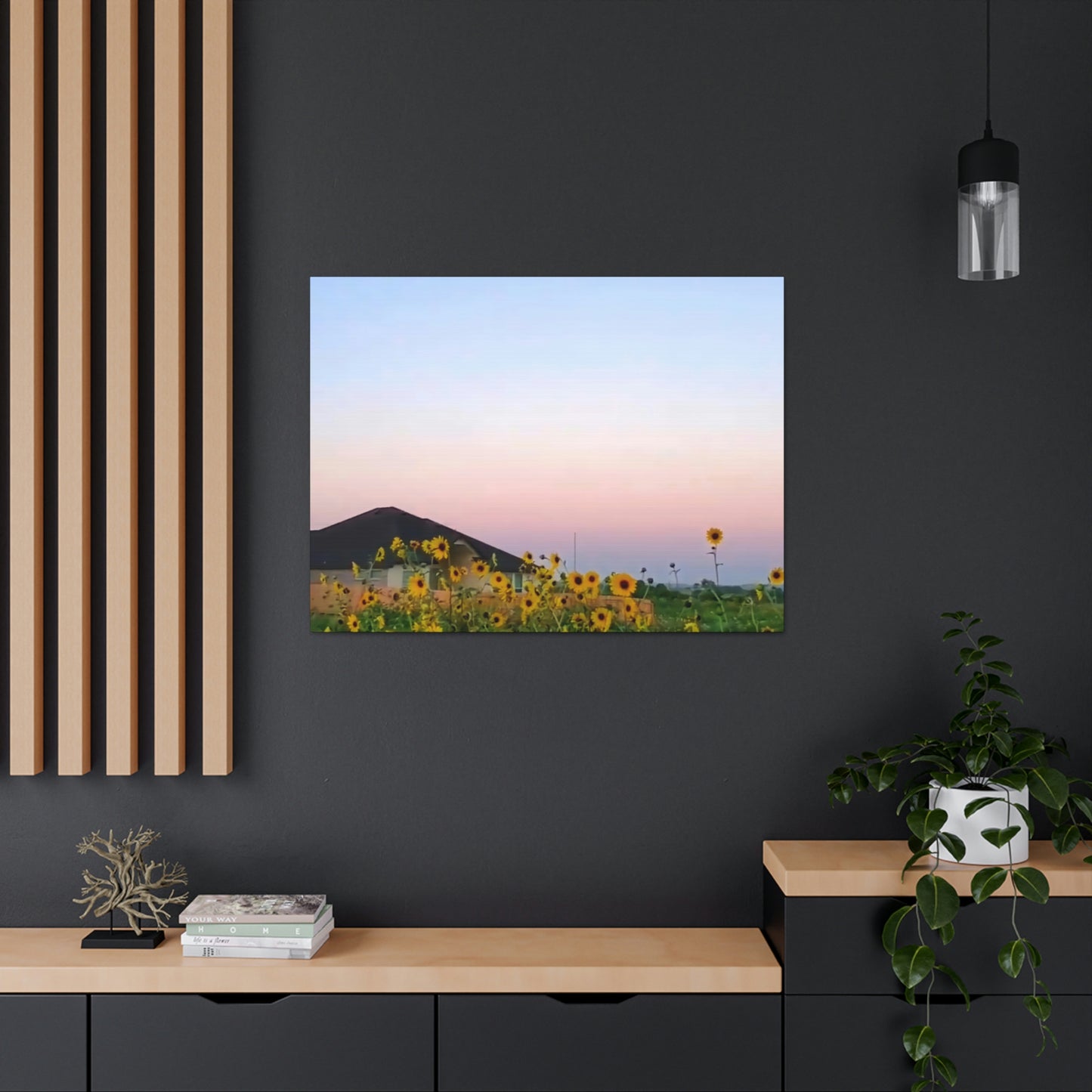 Sunflowers and a Rainbow Sky Canvas Gallery Wraps