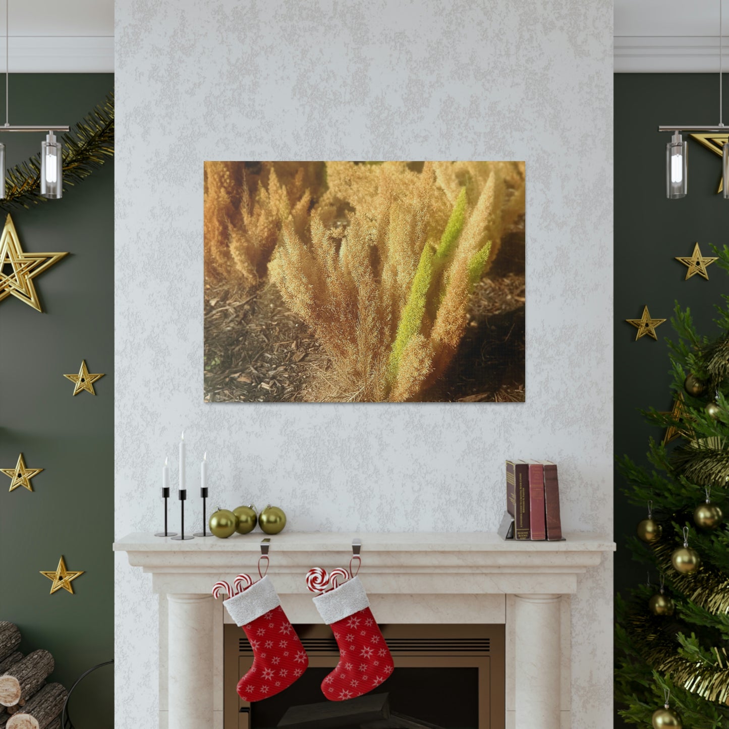 Golden Foxtail Fern | Wall Art Canvas | High Bloom Collection | Life By Ortavia