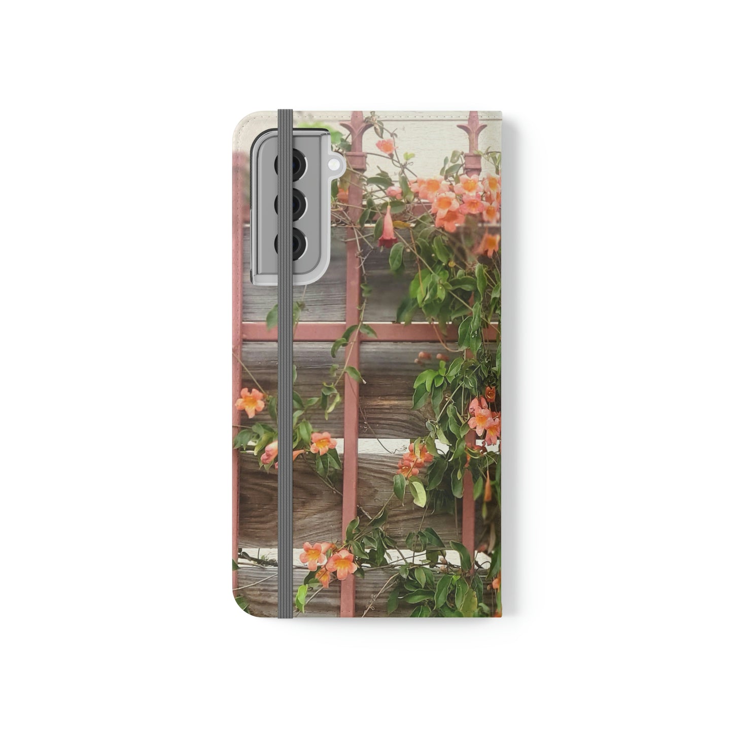 Flowers On A Rugged Fence | Folio Phone Case | High Bloom Collection | Life By Ortavia