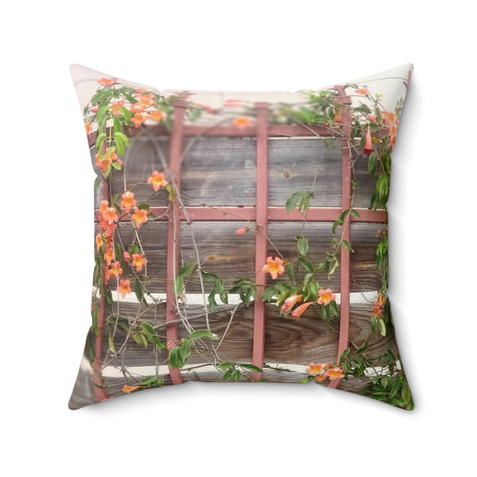 Flowers On A Rugged Fence | Throw Pillow | High Bloom Collection | Life By Ortavia