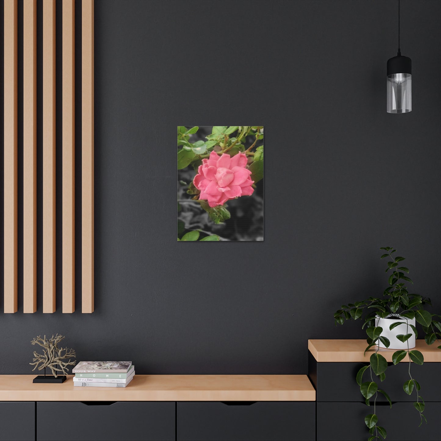Pink Flower On A Vine | Wall Canvas | Bloom Collection