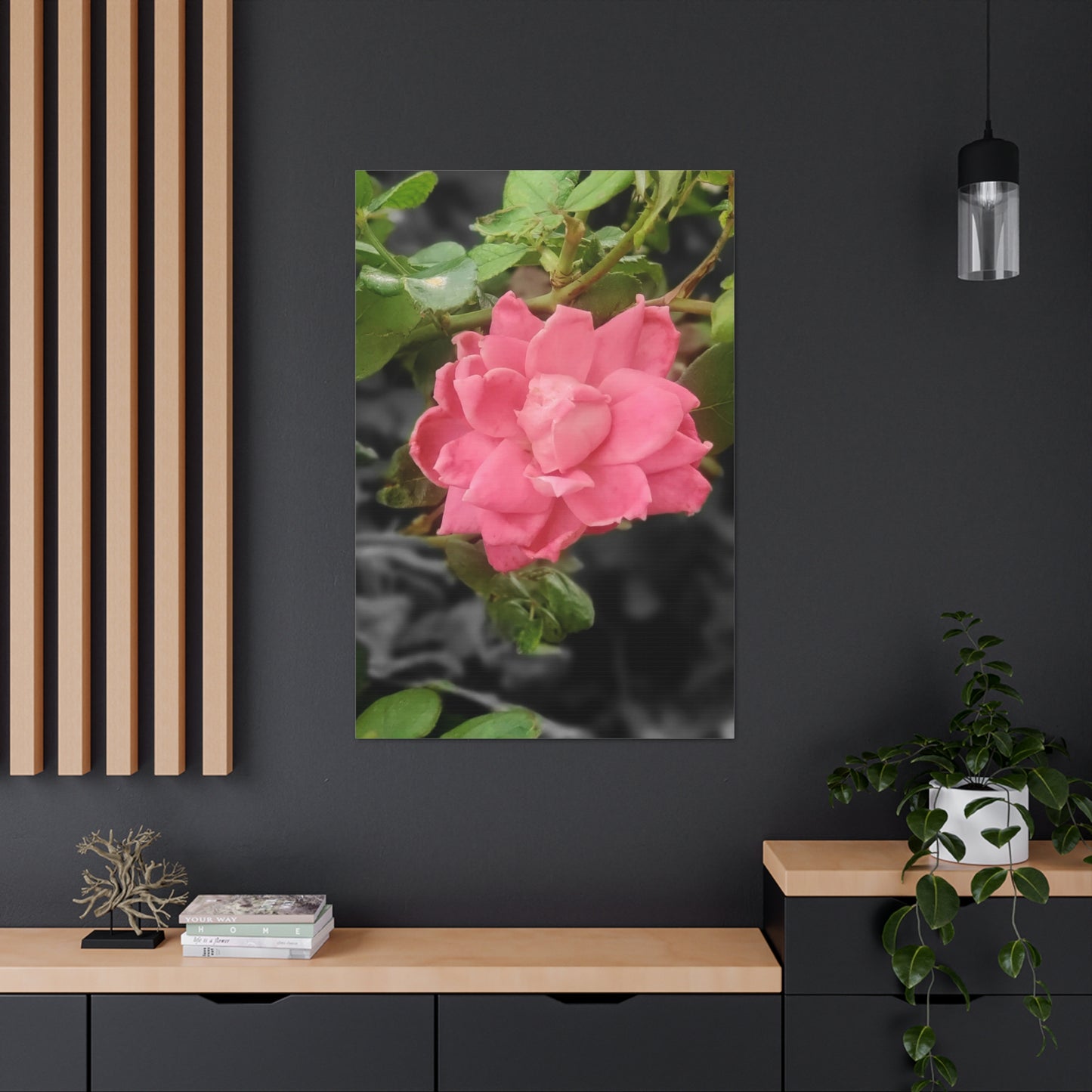 Pink Flower On A Vine | Wall Canvas | Bloom Collection