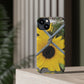 Sunflower Behind A Fence | Phone Case With Card Holder for iPhone and Galaxy Phones