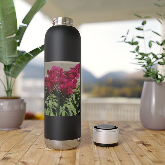 Magenta Snapdragon | Soundwave Copper Vacuum Audio Bottle 22oz | High Bloom Collection | Life By Ortavia