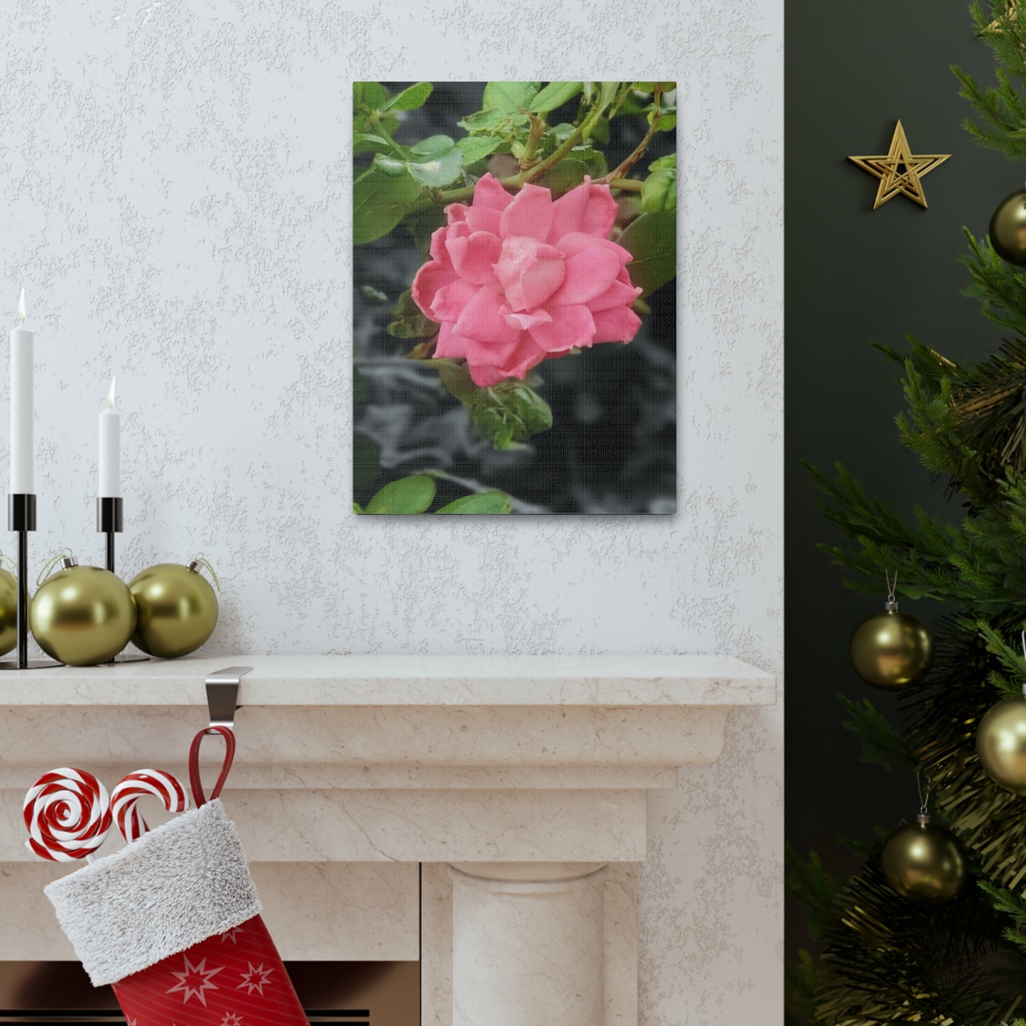 Pink Flower On A Vine | Wall Canvas | Bloom Collection