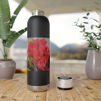 Red Canna | Soundwave Copper Vacuum Audio Bottle 22oz | High Bloom Collection | Life By Ortavia