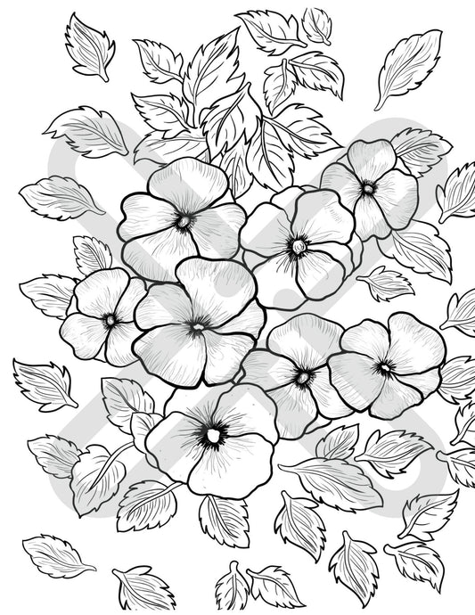Printable Purple Myrtles Coloring Page