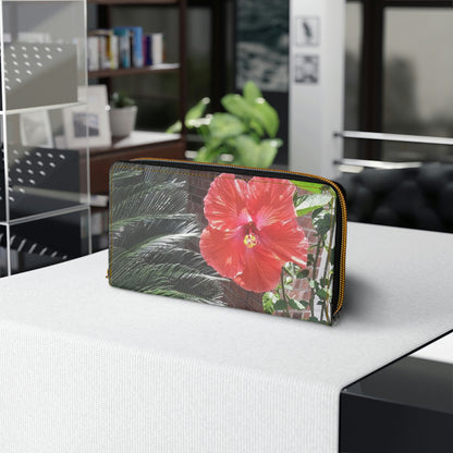 Peach Hibiscus | High Bloom Collection | Zipper Wallet | Life By Ortavia