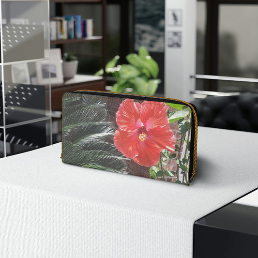 Peach Hibiscus | High Bloom Collection | Zipper Wallet | Life By Ortavia