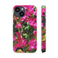 Phone Case With Card Holder with Hot Pink Bougainvillea Design
