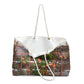 Flowers On A Rugged Fence | High Bloom Collection | Weekender Bag 24" x13" | Life By Ortavia