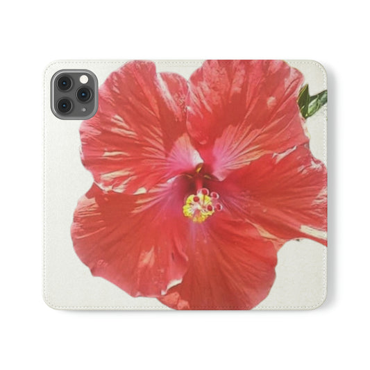 Peach Hibiscus White Background | Folio Phone Case | High Bloom Collection | Life By Ortavia