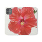 Peach Hibiscus White Background | Folio Phone Case | High Bloom Collection | Life By Ortavia