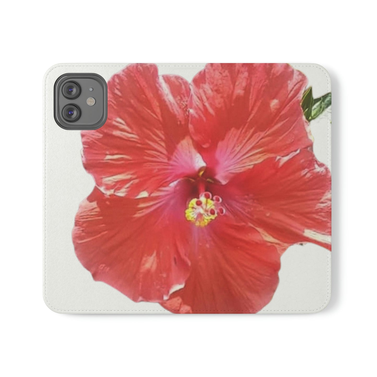 Peach Hibiscus White Background | Folio Phone Case | High Bloom Collection | Life By Ortavia