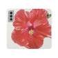 Peach Hibiscus White Background | Folio Phone Case | High Bloom Collection | Life By Ortavia