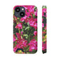 Phone Case With Card Holder with Hot Pink Bougainvillea Design