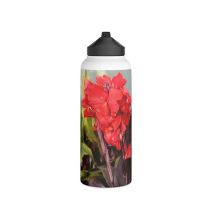 Red Canna | Stainless Steel Water Bottle, Standard Lid | High Bloom Collection | Life By Ortavia
