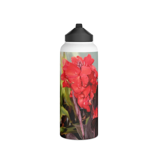 Red Canna | Stainless Steel Water Bottle, Standard Lid | High Bloom Collection | Life By Ortavia
