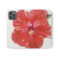 Peach Hibiscus White Background | Folio Phone Case | High Bloom Collection | Life By Ortavia