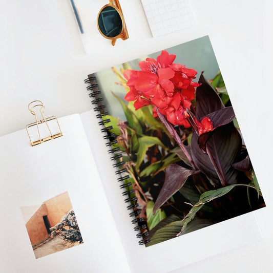 Red Canna | Spiral Notebook 118 pg Ruled | High Bloom Collection | Life By Ortavia