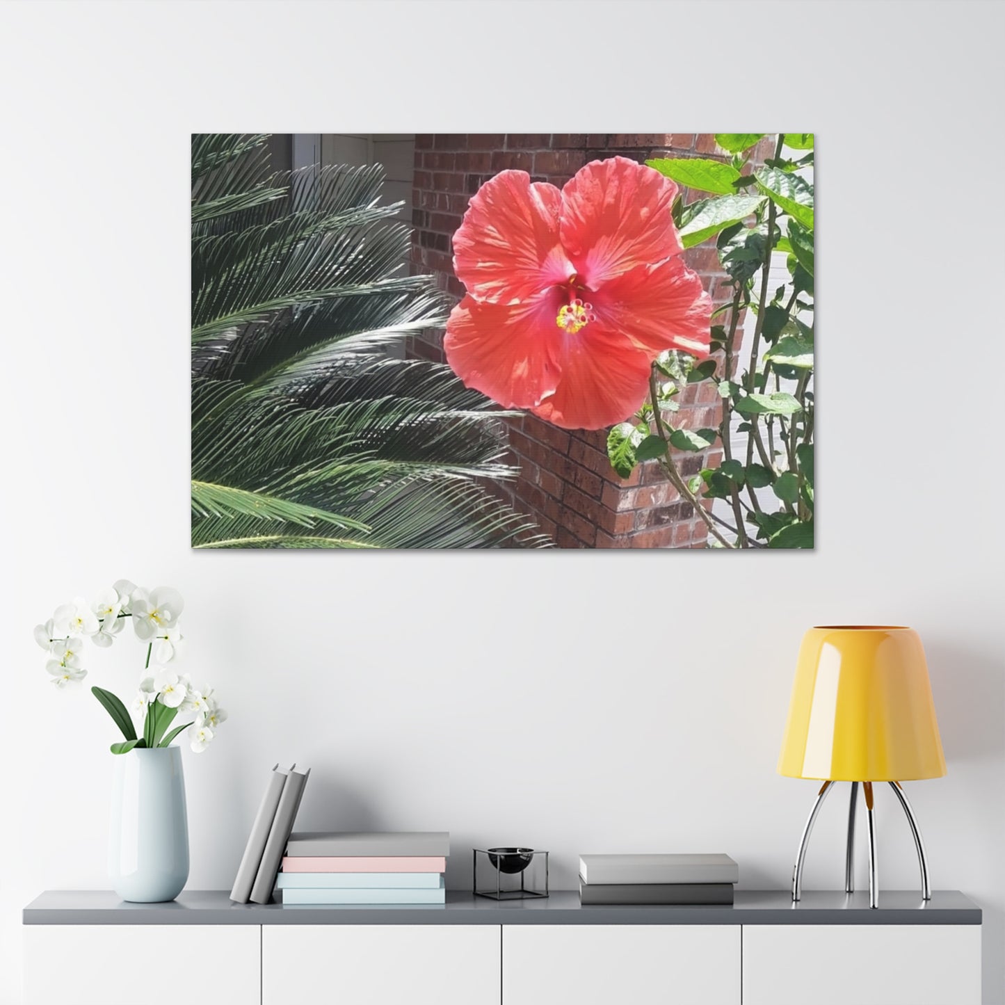 Art Prints & Wall Art, Gallery Canvas with Peach Hibiscus Flower