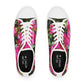 Women's Low Top Sneakers with Hot Pink Bougainvillea Design