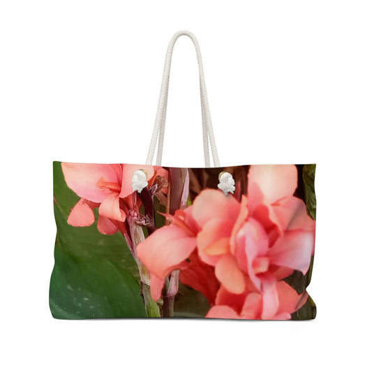Pink Canna | High Bloom Collection | Weekender Bag 24" x13" | Life By Ortavia