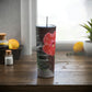 Peach Hibiscus Flower | Skinny Steel Tumbler with Straw 20oz | High Bloom Collection | Life By Ortavia