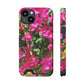 Phone Case With Card Holder with Hot Pink Bougainvillea Design