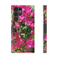 Phone Case With Card Holder with Hot Pink Bougainvillea Design