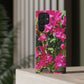 Phone Case With Card Holder with Hot Pink Bougainvillea Design