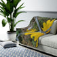 Cozy Velveteen Plush Throw Blanket with Sunflower Behind A Fence Design 30x40 50x60 60x80