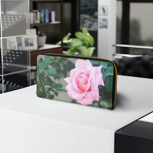 Focus On A Pink Rose | High Bloom Collection | Zipper Wallet | Life By Ortavia