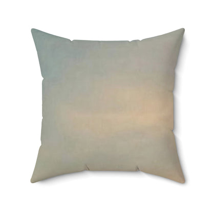 Spun Polyester Square Couch Pillow with Pink/Blue Multi-Colored Sky Design