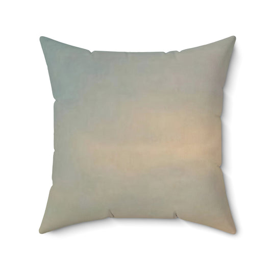 Spun Polyester Square Couch Pillow with Pink/Blue Multi-Colored Sky Design