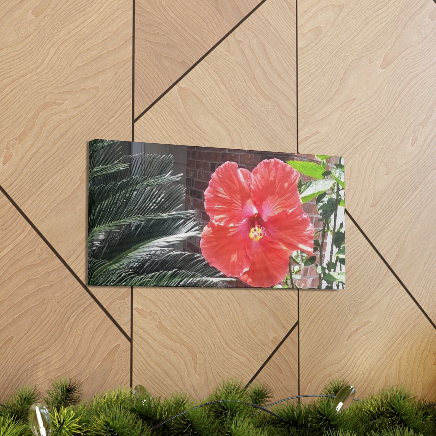 Art Prints & Wall Art, Gallery Canvas with Peach Hibiscus Flower