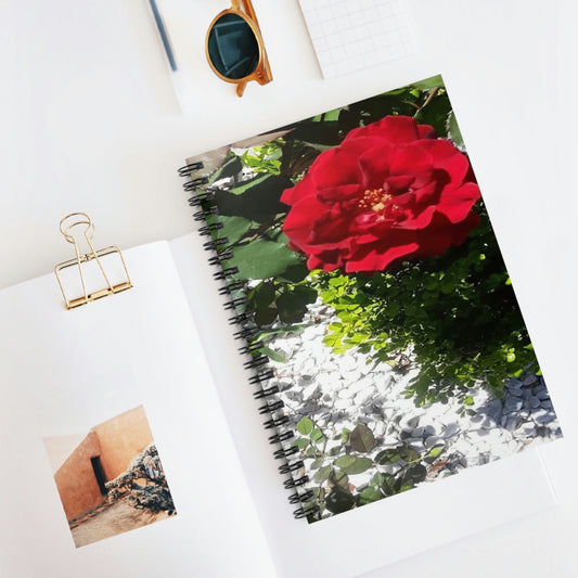 Europeana Red Rose | Spiral Notebook 118 pg Ruled | High Bloom Collection | Life By Ortavia