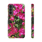 Phone Case With Card Holder with Hot Pink Bougainvillea Design