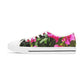 Women's Low Top Sneakers with Hot Pink Bougainvillea Design