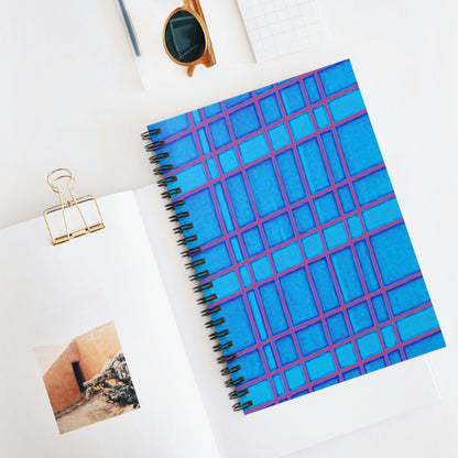 Light Blue/Red | Spiral Notebook 118 pg Ruled | Vintage Window Collection | Life By Ortavia