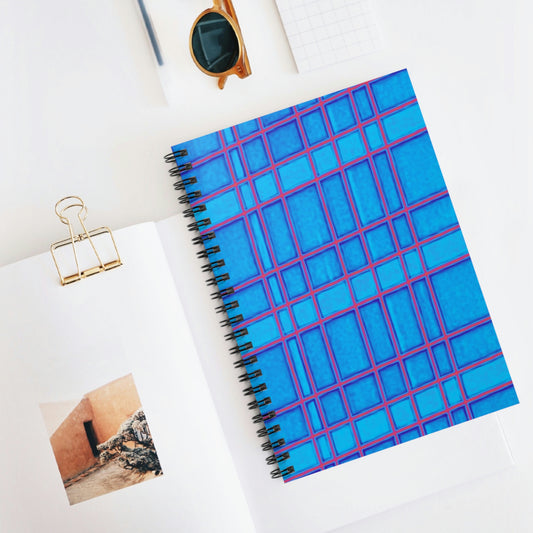 Light Blue/Red | Spiral Notebook 118 pg Ruled | Vintage Window Collection | Life By Ortavia