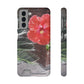 Phone Case With Card Holder with Peach Hibiscus Flower Design