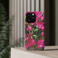 Phone Case With Card Holder with Hot Pink Bougainvillea Design