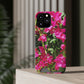 Phone Case With Card Holder with Hot Pink Bougainvillea Design