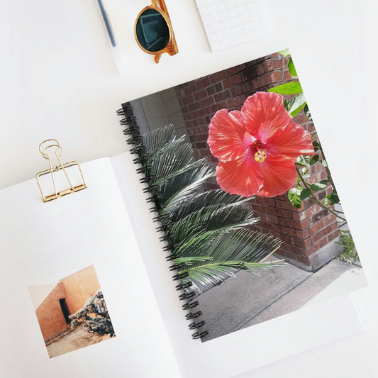 Peach Hibiscus | Spiral Notebook 118 pg Ruled | High Bloom Collection | Life By Ortavia