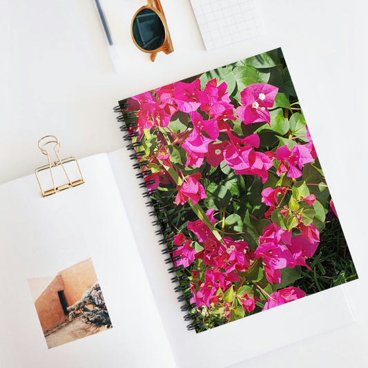 Hot Pink Bougainvillea | Spiral Notebook 118 pg Ruled | High Bloom Collection | Life By Ortavia